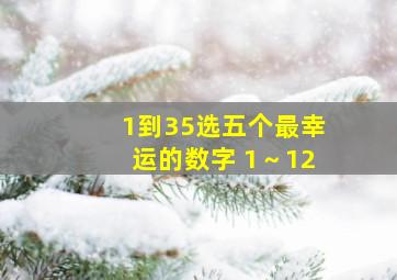 1到35选五个最幸运的数字 1～12